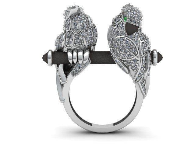 parrot ring 3D print model_1