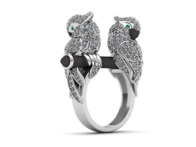 parrot ring 3D print model_8