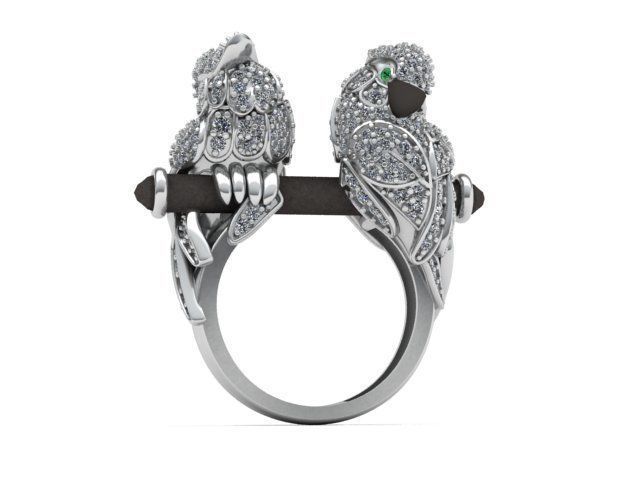 parrot ring 3D print model_11