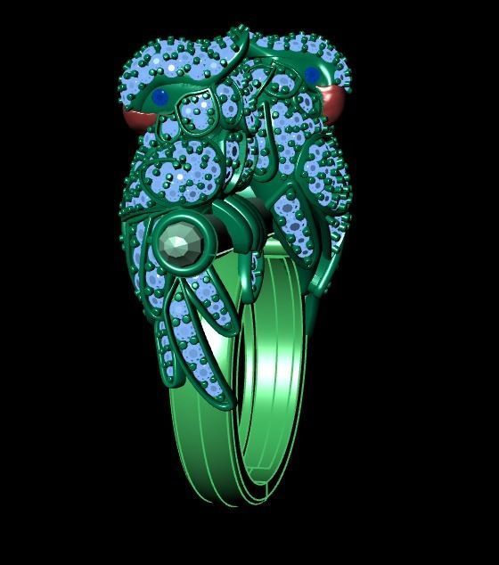 parrot ring 3D print model_13