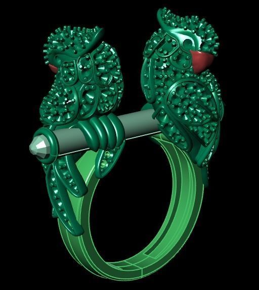 parrot ring 3D print model_12