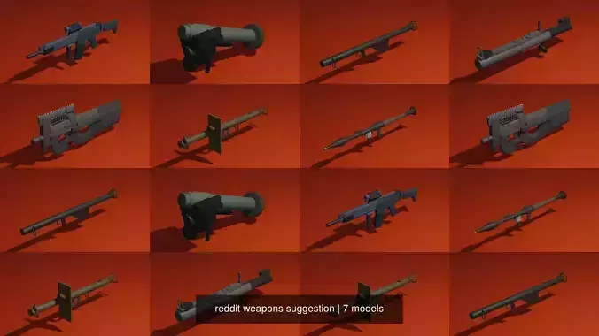 reddit weapons suggestion 3D Model Collection