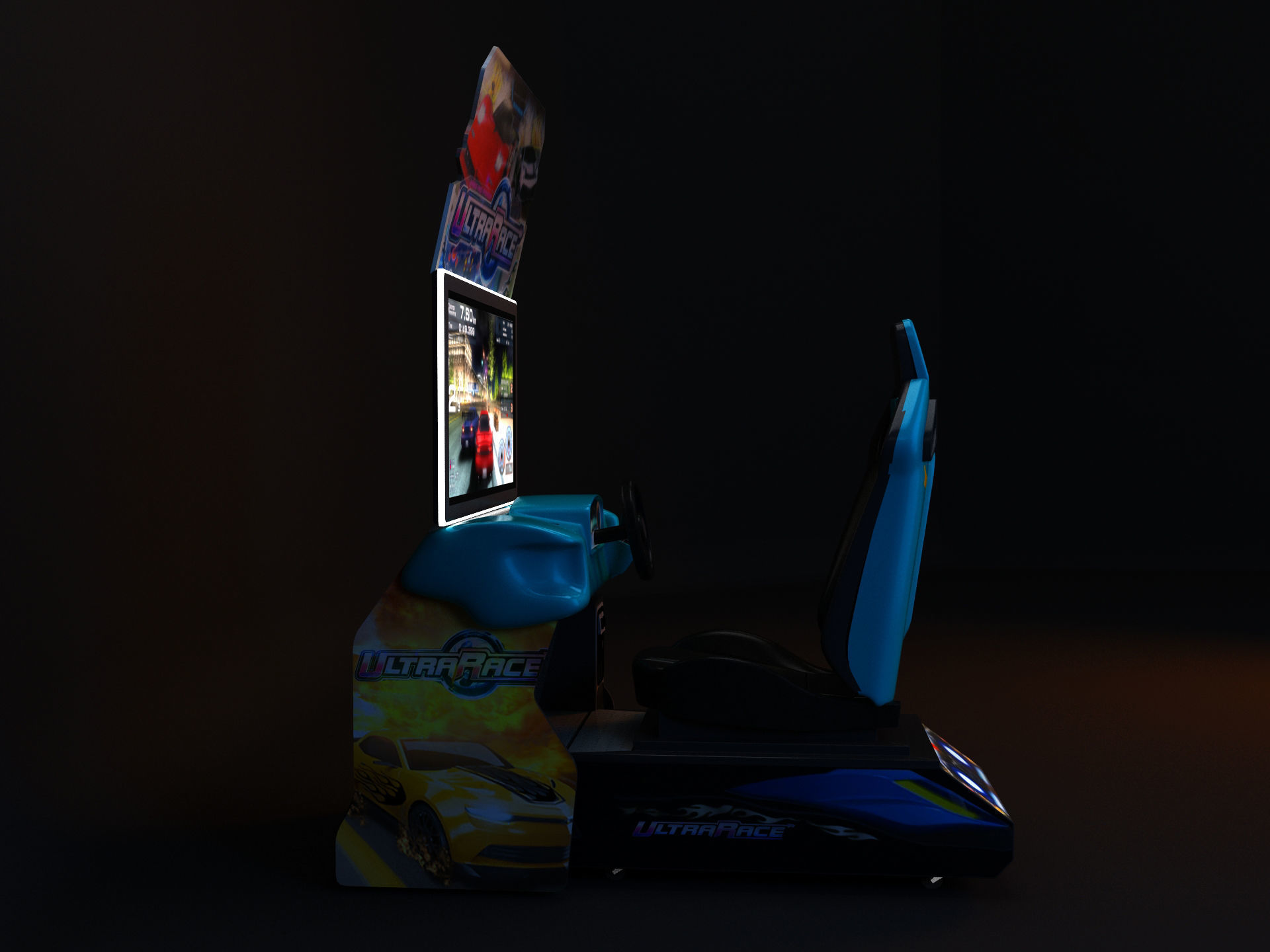 Ultra Race Arcade game 3D model_1