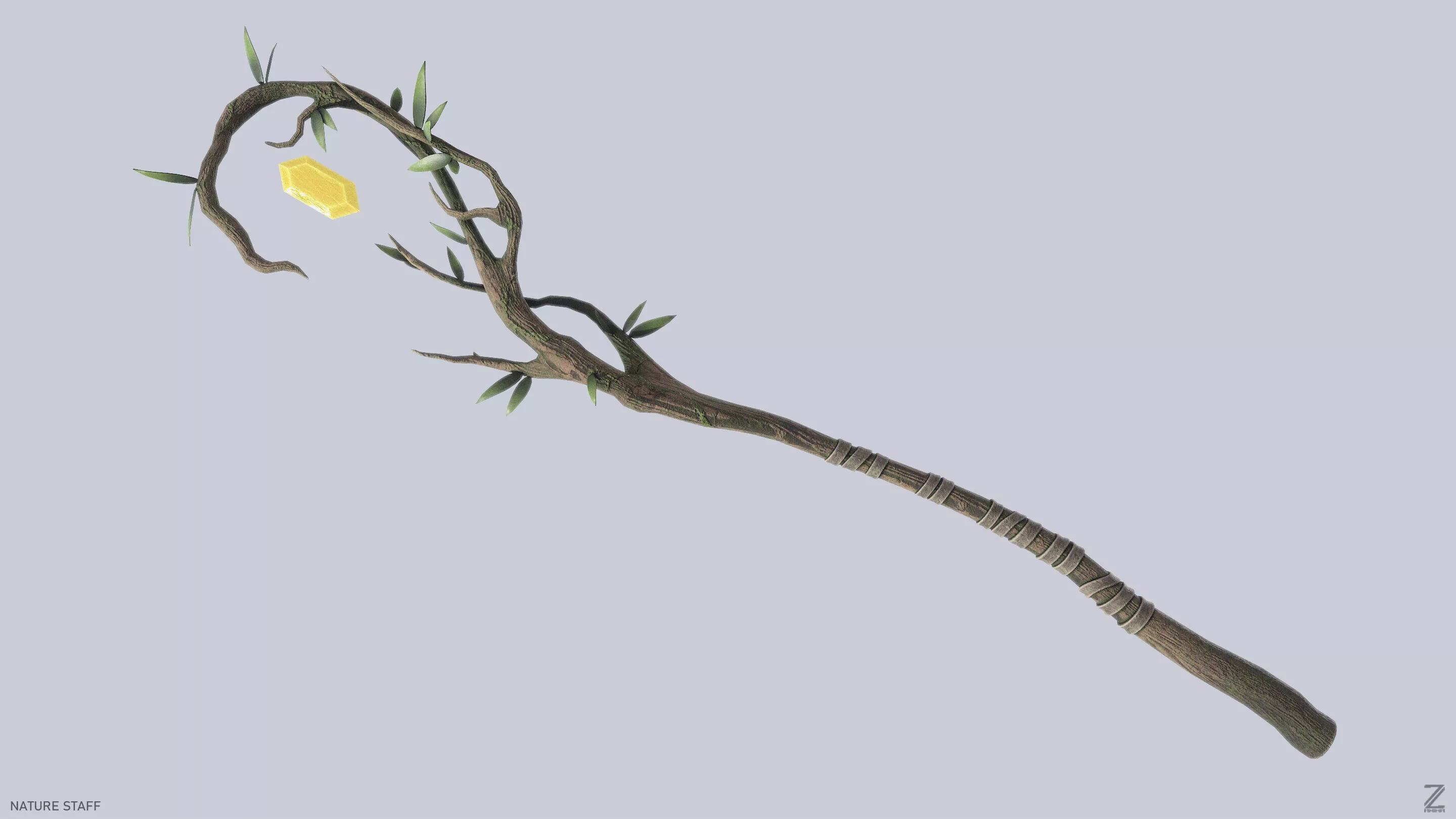 Nature staff Low-poly 3D model