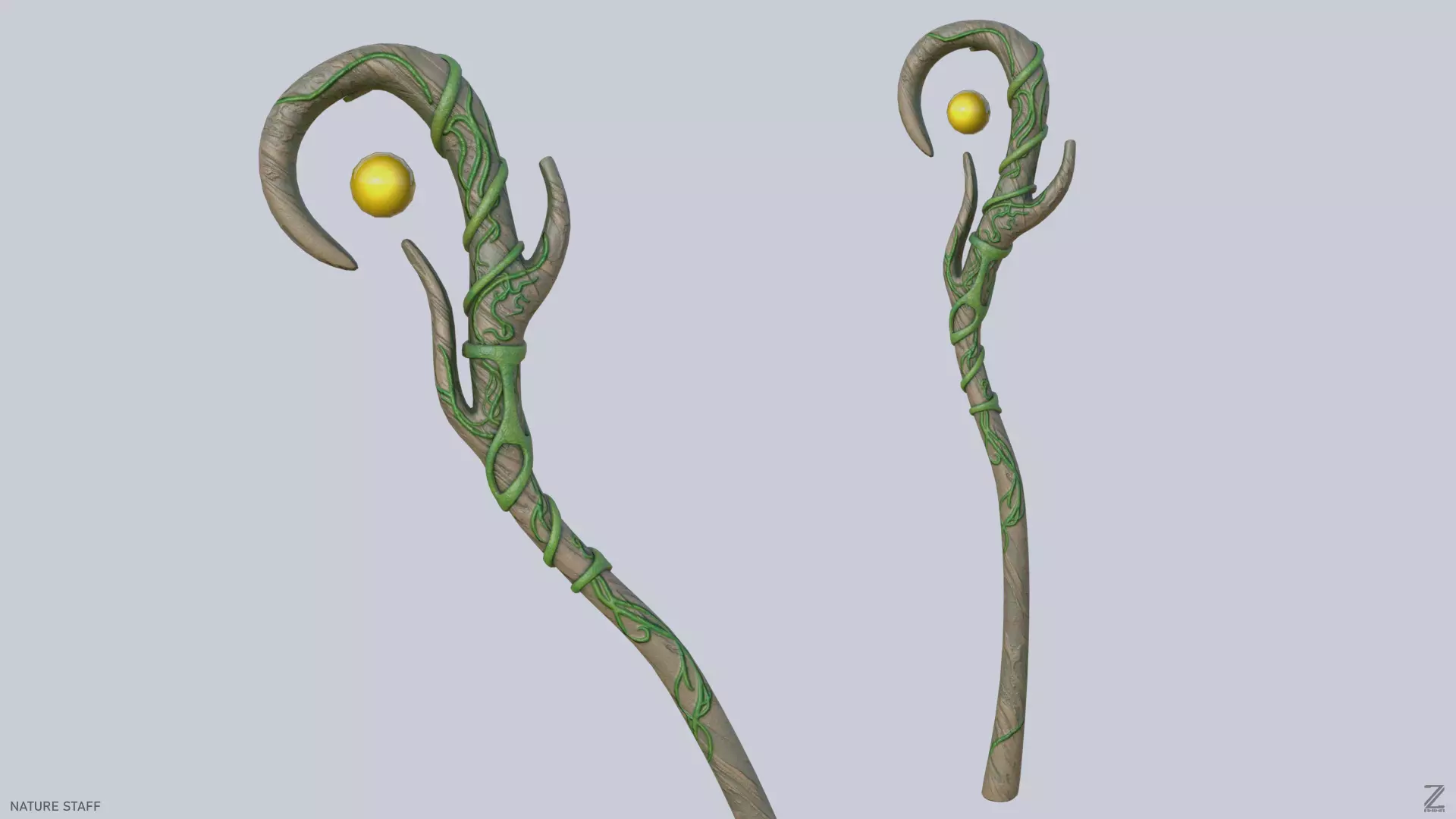 Nature staff Low-poly 3D model