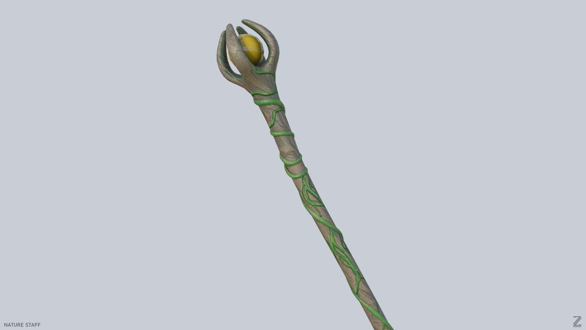 Nature staff Low-poly 3D model_6
