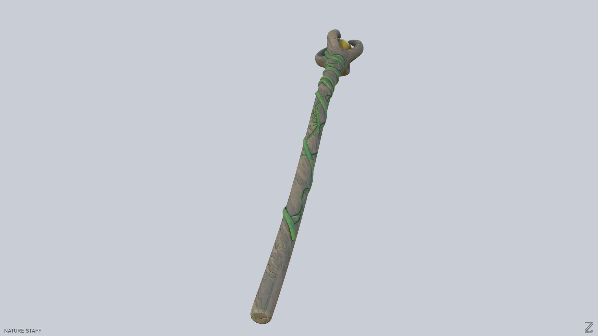 Nature staff Low-poly 3D model_9
