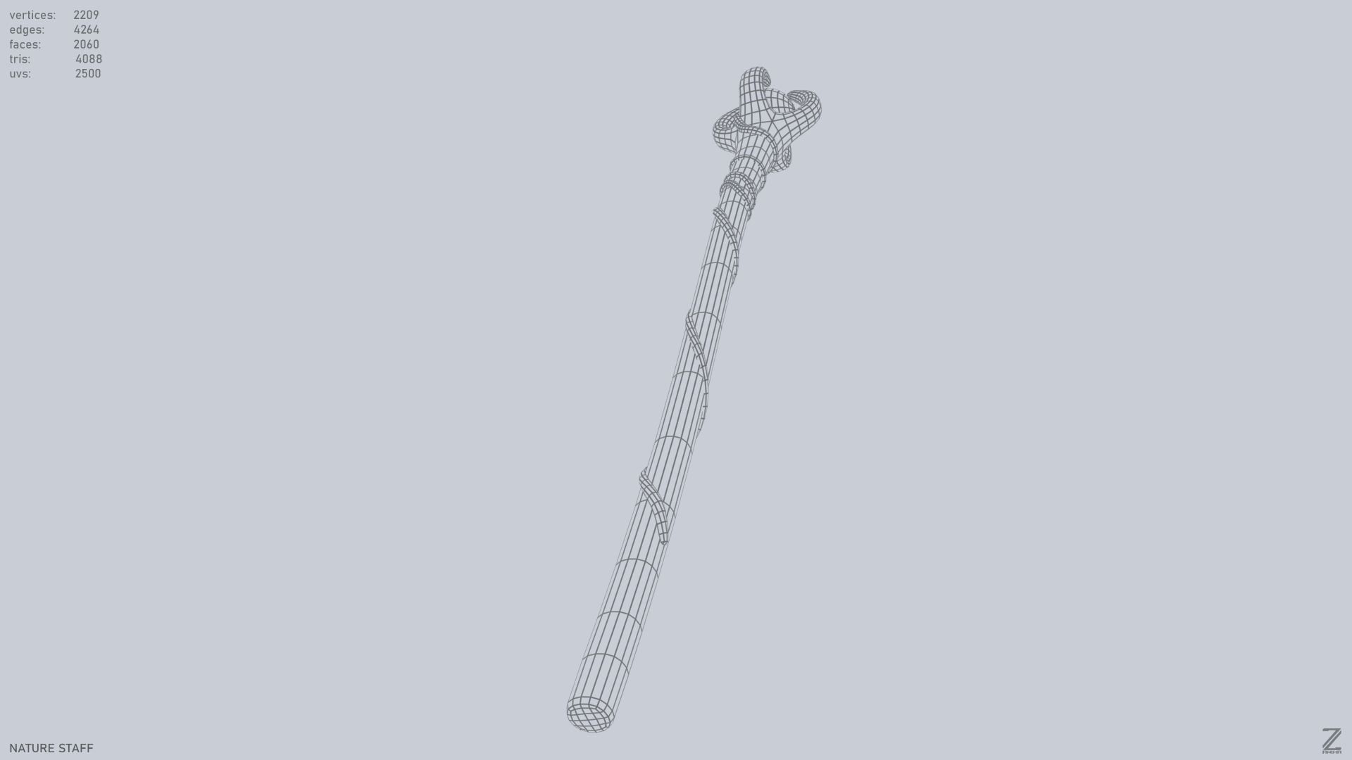 Nature staff Low-poly 3D model_15