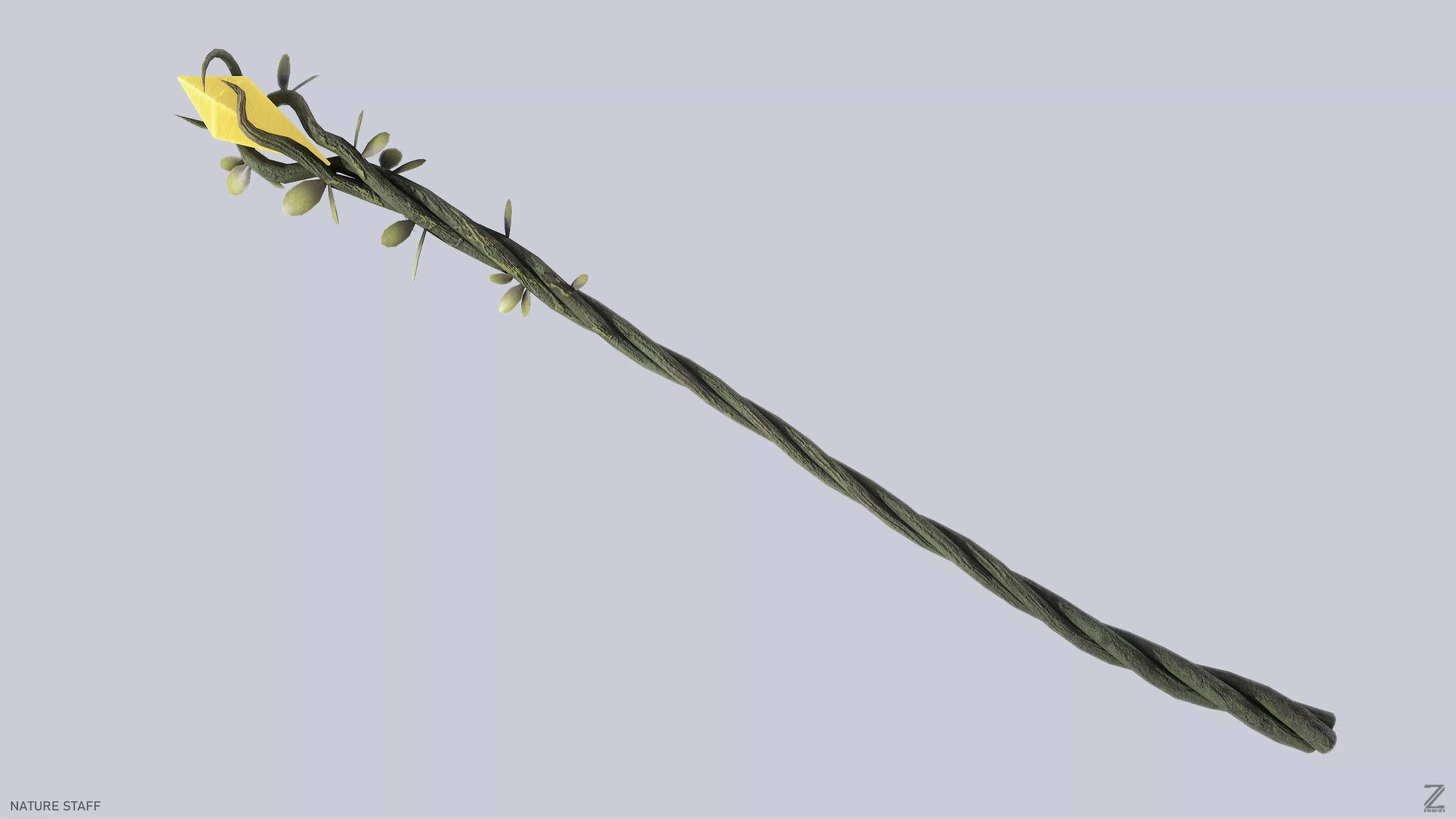 Nature staff Low-poly 3D model