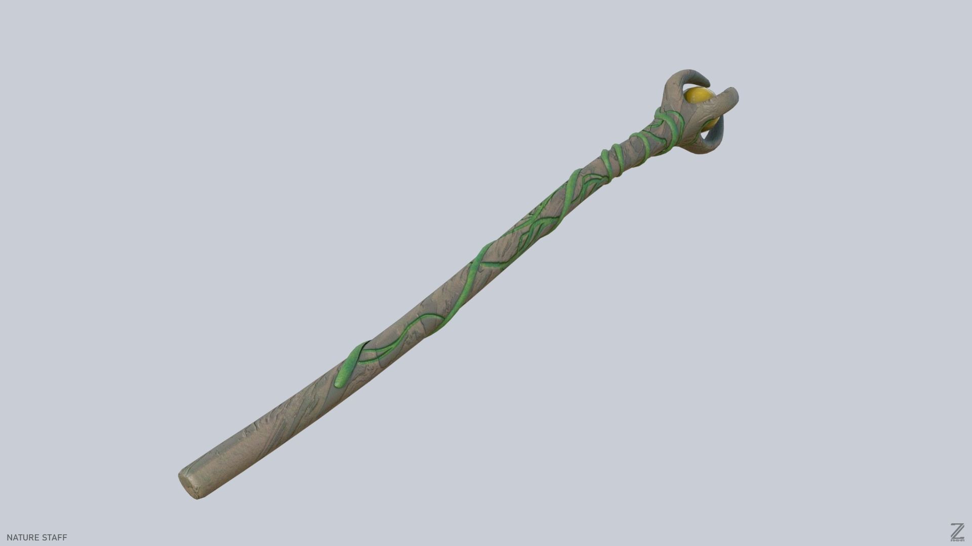 Nature staff Low-poly 3D model_8