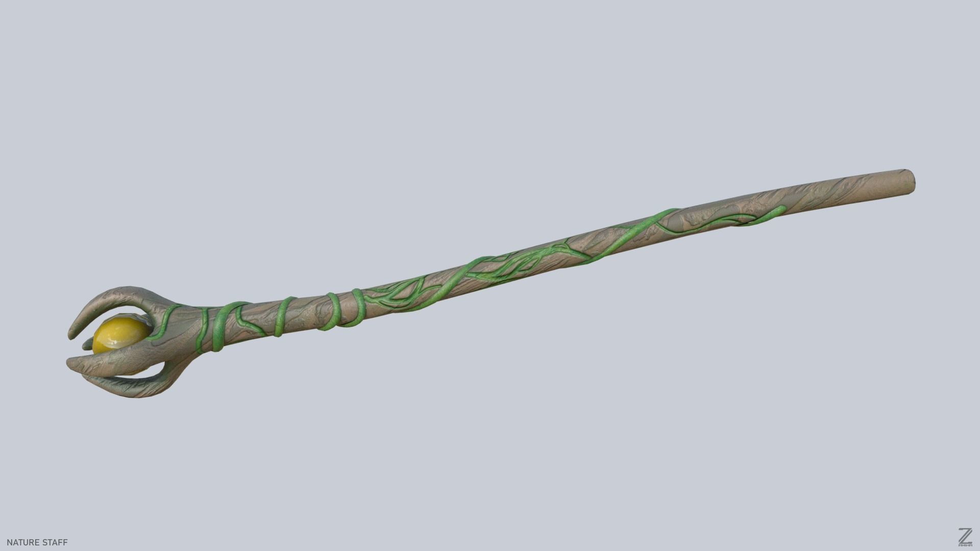 Nature staff Low-poly 3D model_7