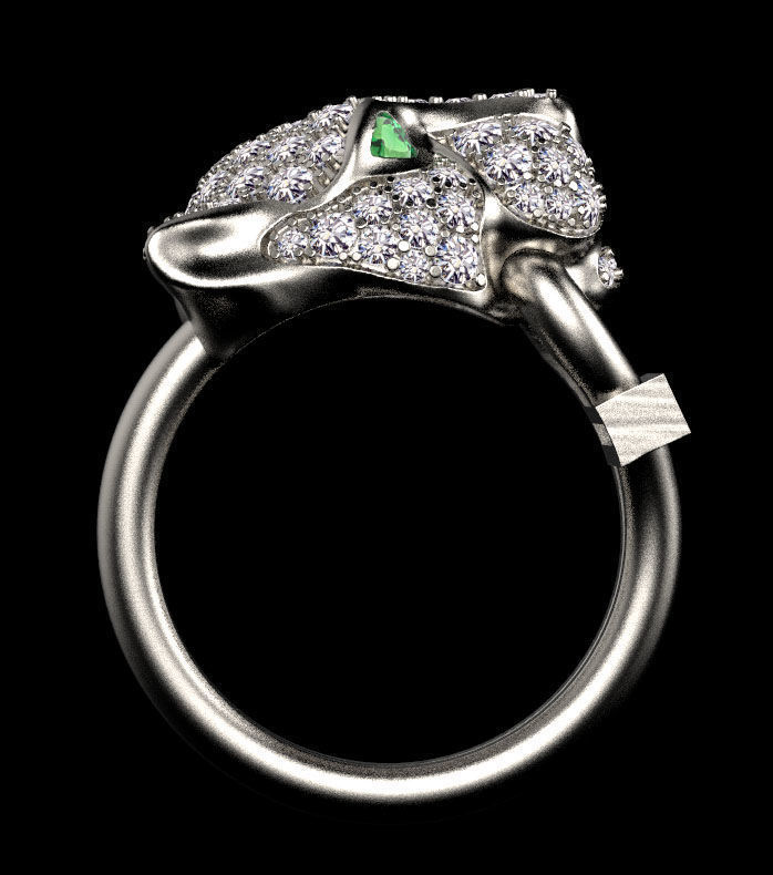 ring and earrings panther 3D print model_32