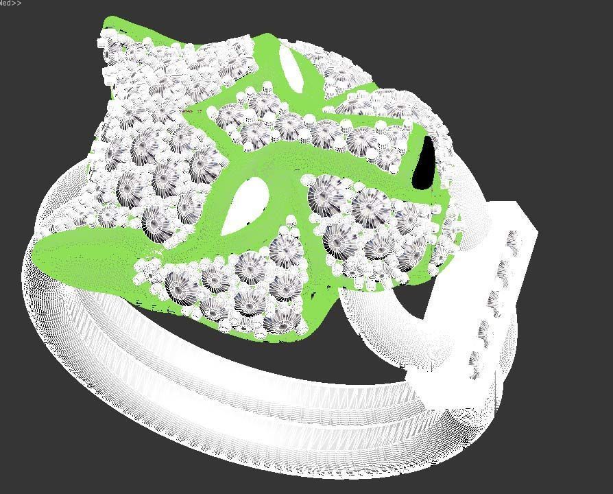 ring and earrings panther 3D print model_39
