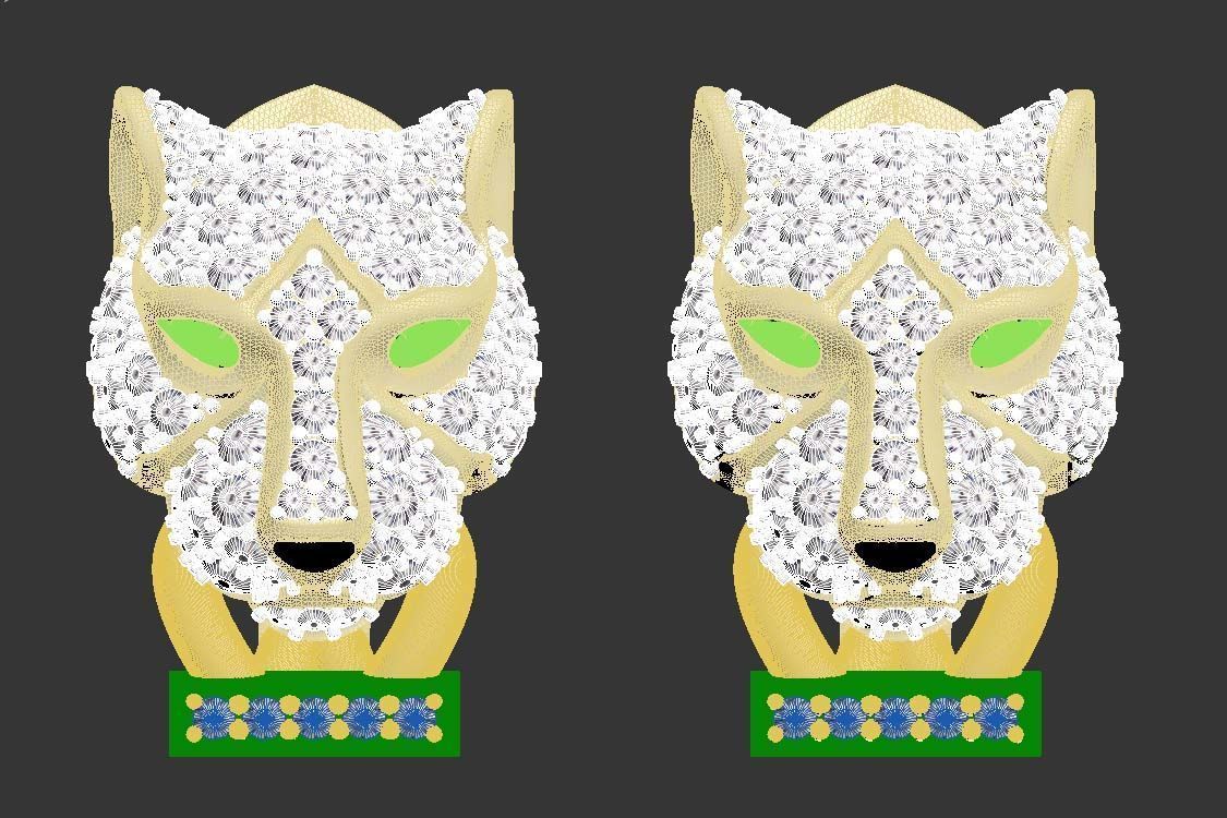 ring and earrings panther 3D print model_36