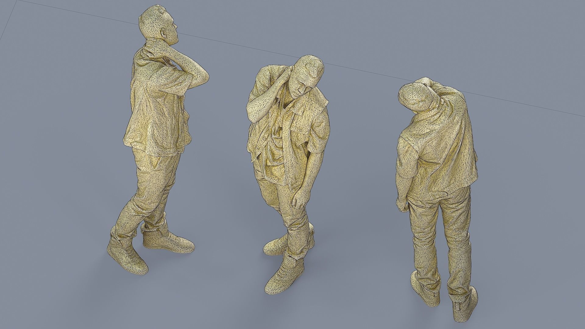 Exhausted Urban Guy in Denim Vest 3D model_7