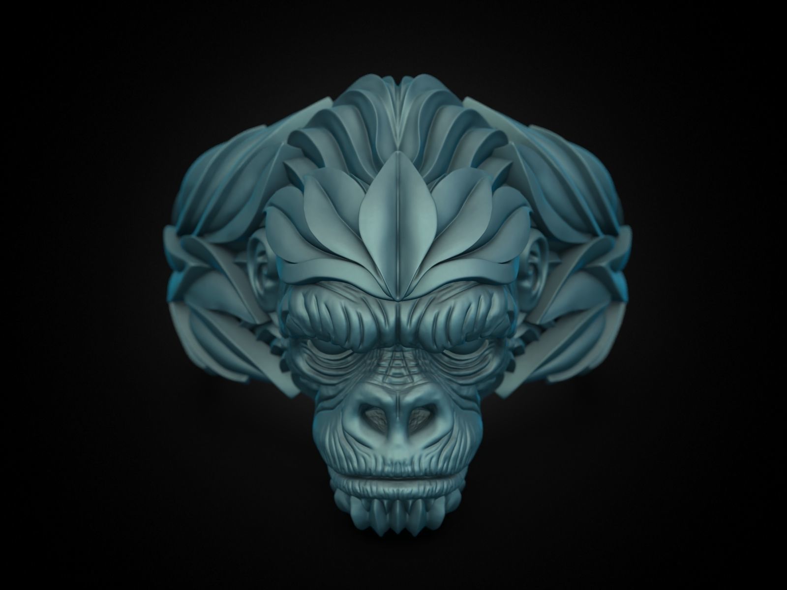 Gorilla Ring 3D print model_12