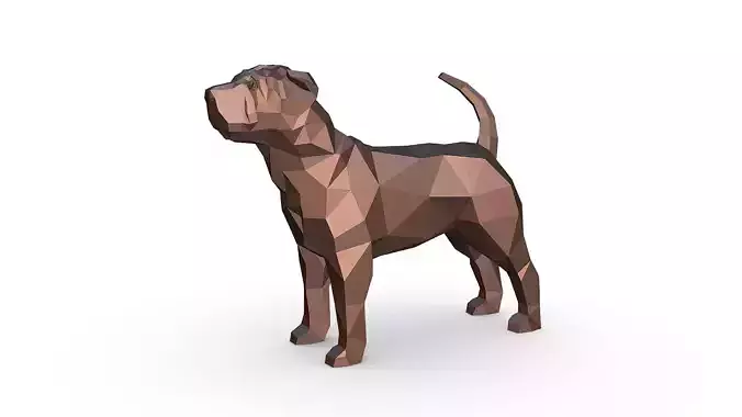 Shar pei low poly 3D print model