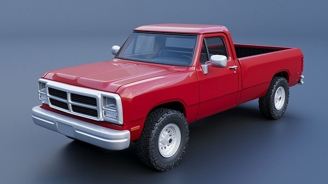 Dodge Ram 150 Regular Cab 1991 3D print model 2