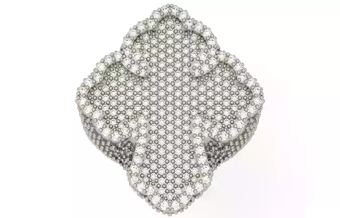 Cross Ring with Round stones 