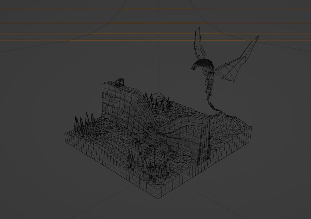 Isometric Dragon  Low-poly 3D model_5