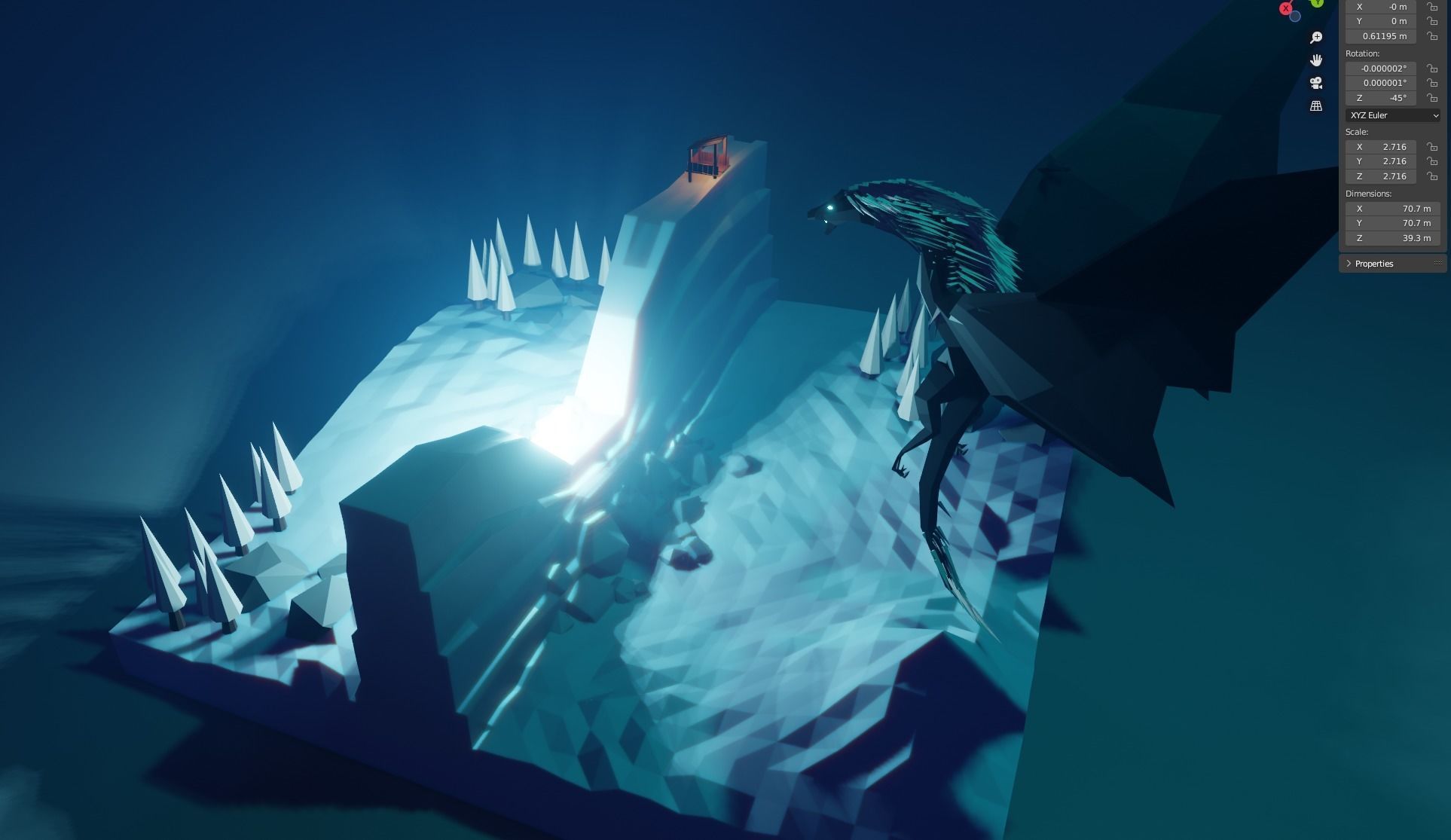 Isometric Dragon  Low-poly 3D model_1