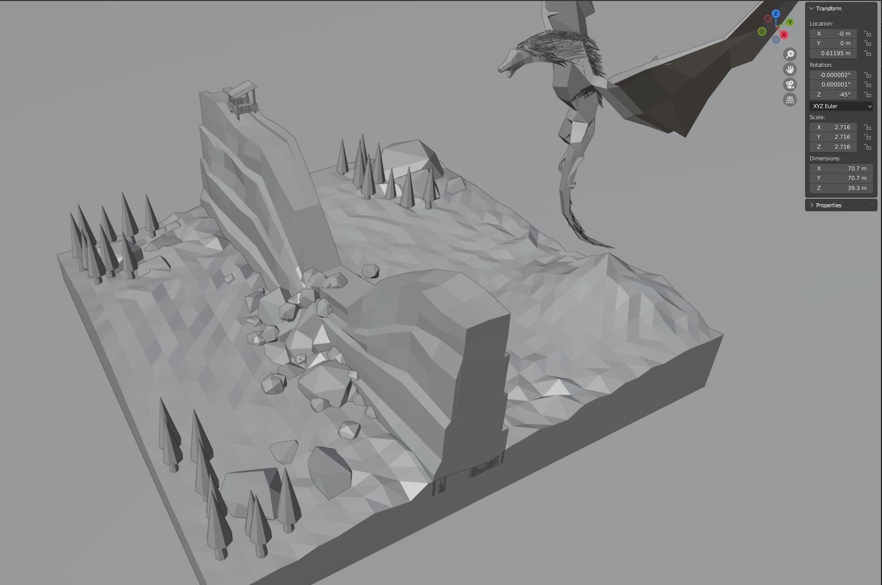 Isometric Dragon  Low-poly 3D model_4
