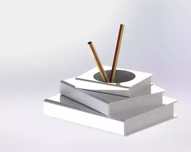 Book Pen Holder - Pen Holder for Bookshelf Decor