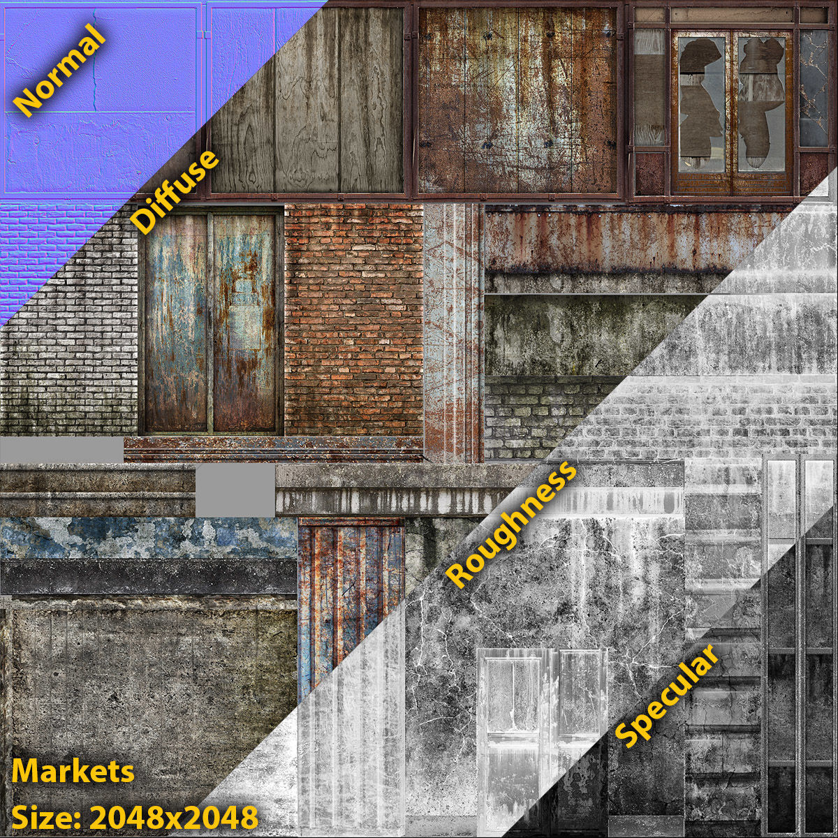 Abandoned Soviet House Collection - White Panels Low-poly 3D model_25