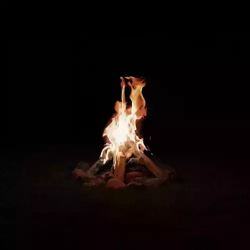 Bonfire fire pit with logs for campfire  3D model