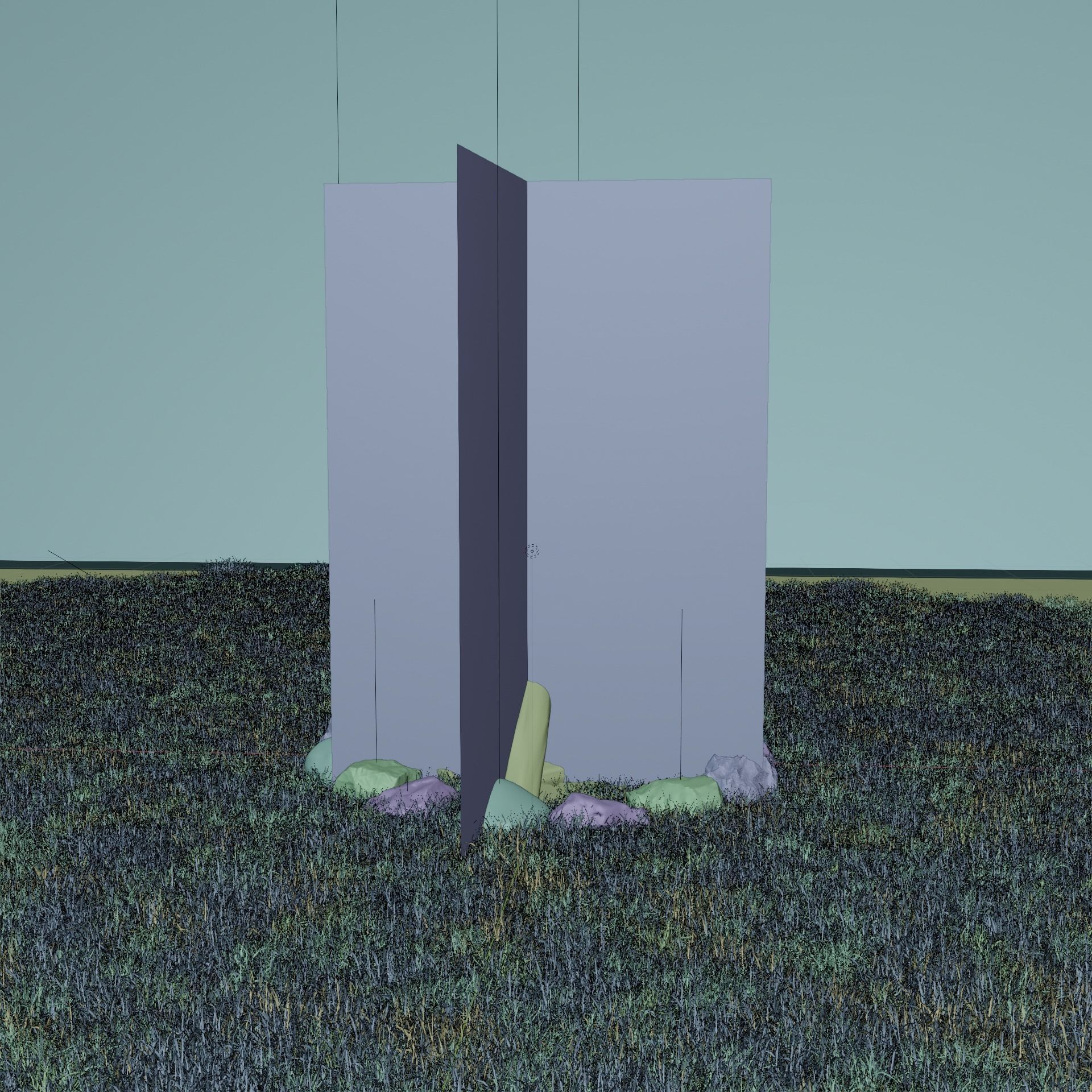 Bonfire fire pit with logs for campfire 3D model_6