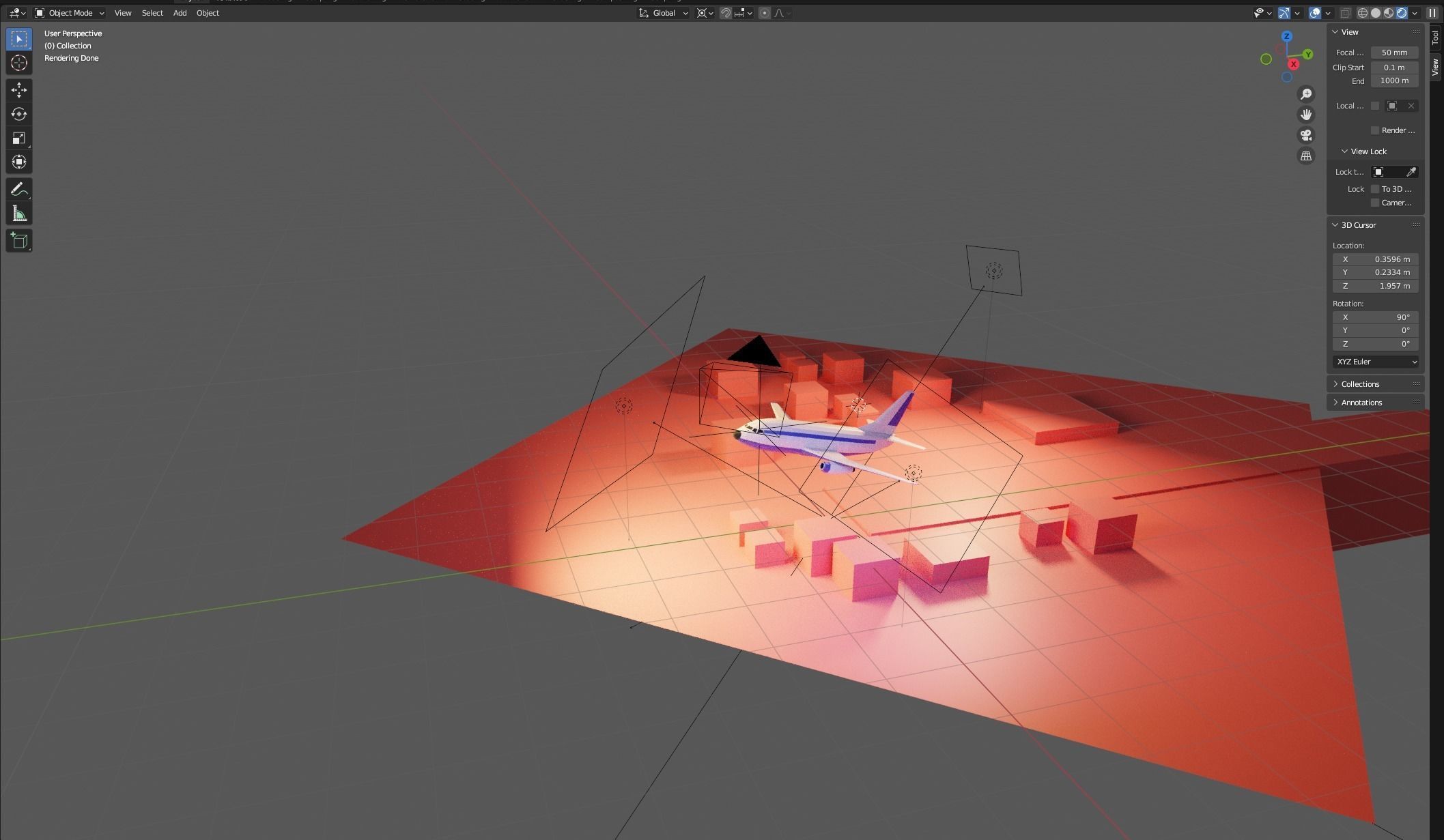 Isometric Airplane   Low-poly 3D model_2