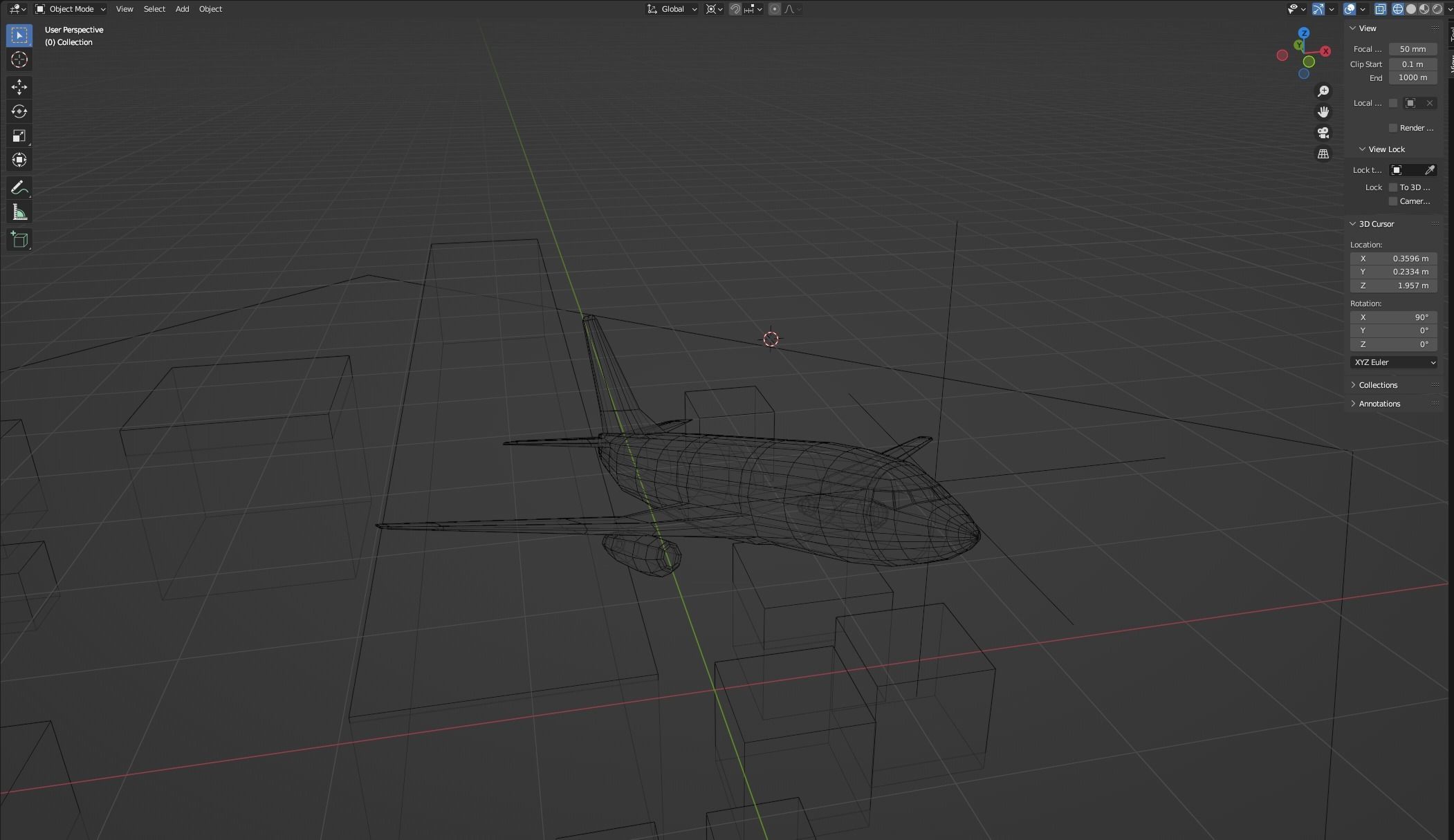 Isometric Airplane   Low-poly 3D model_3