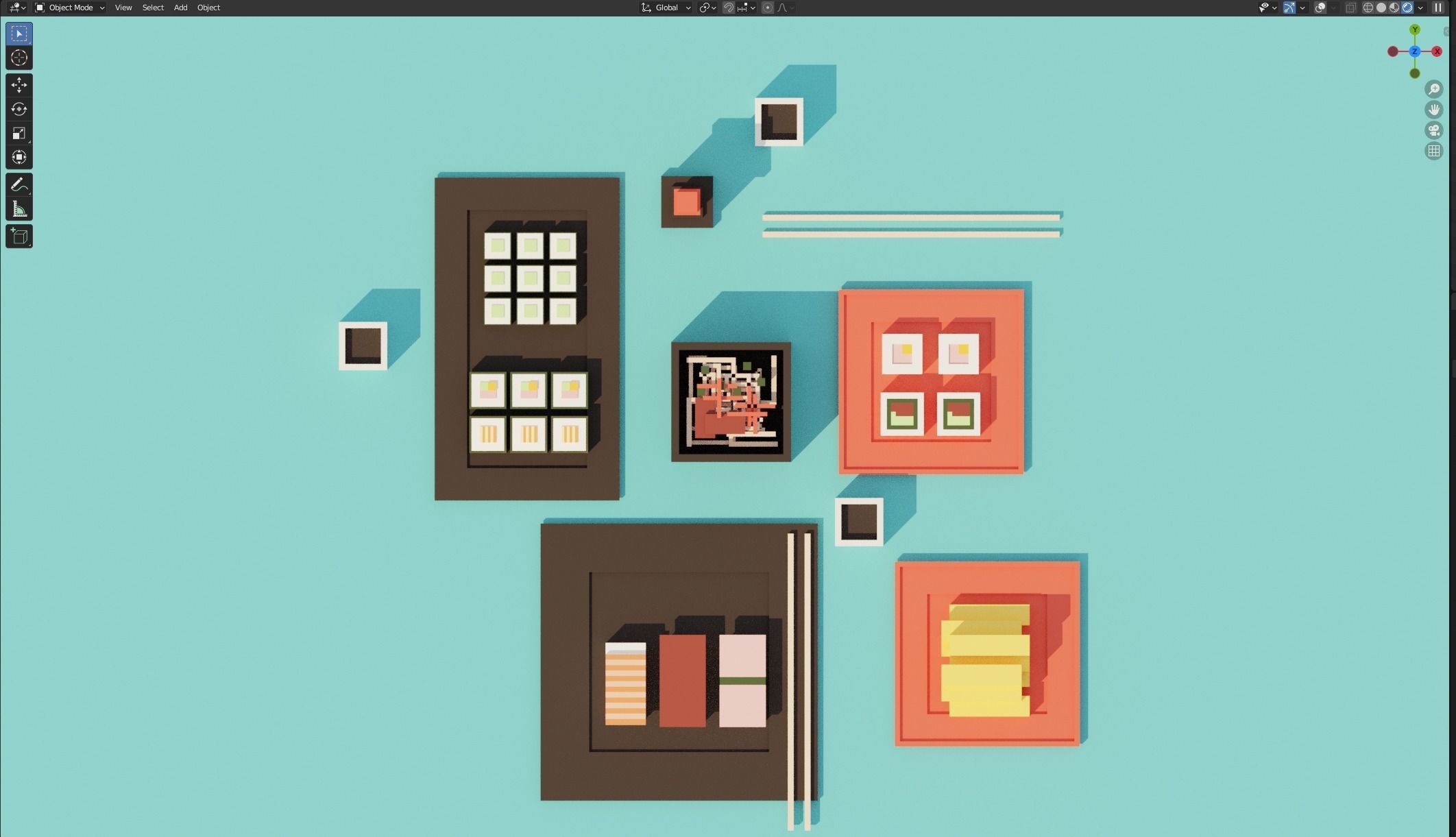 Isometric Sushi  Low-poly 3D model_1