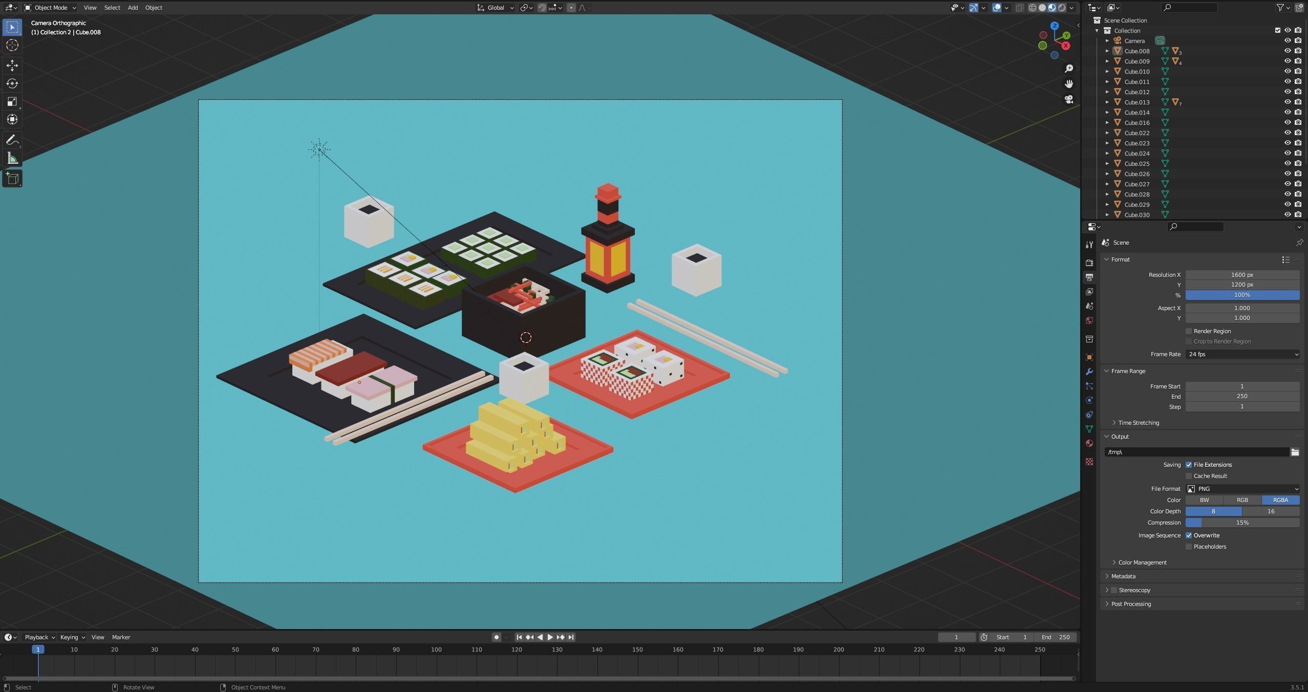 Isometric Sushi  Low-poly 3D model_3