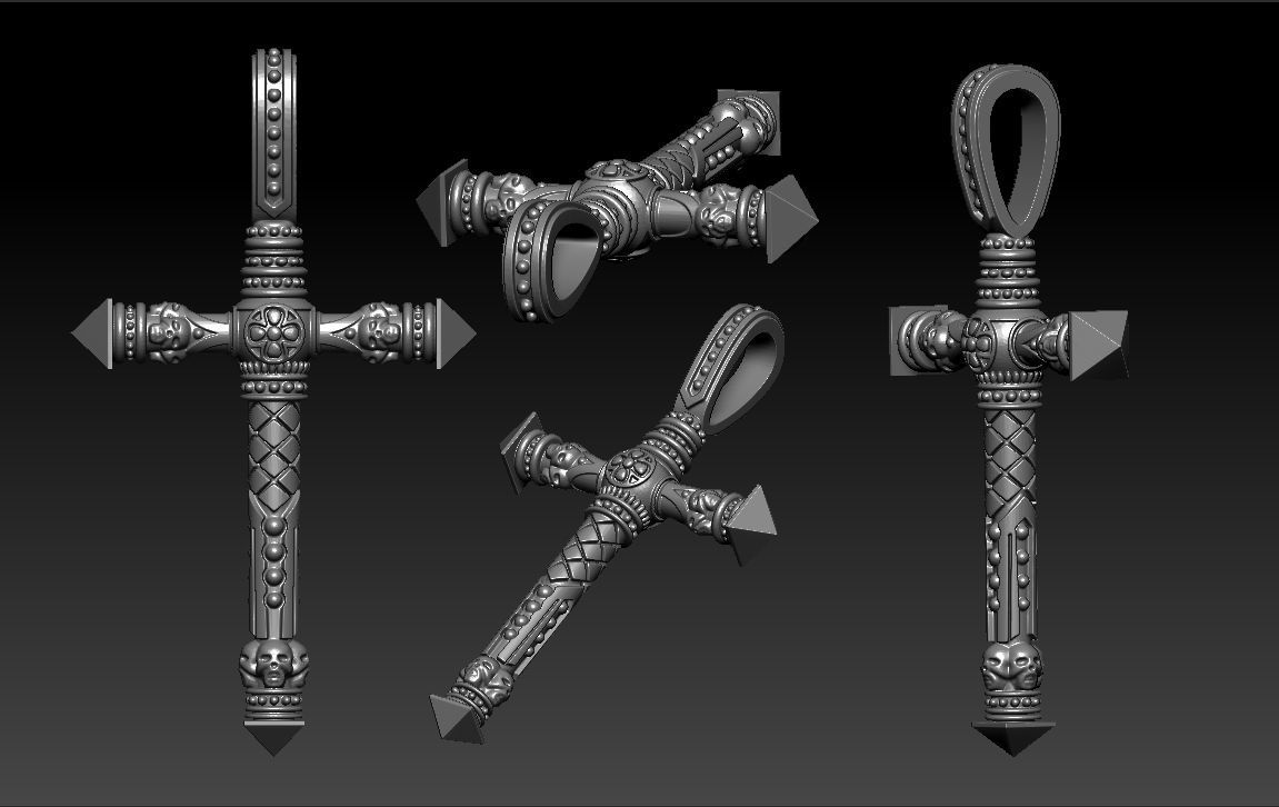 Cross pendant 3D print model_2