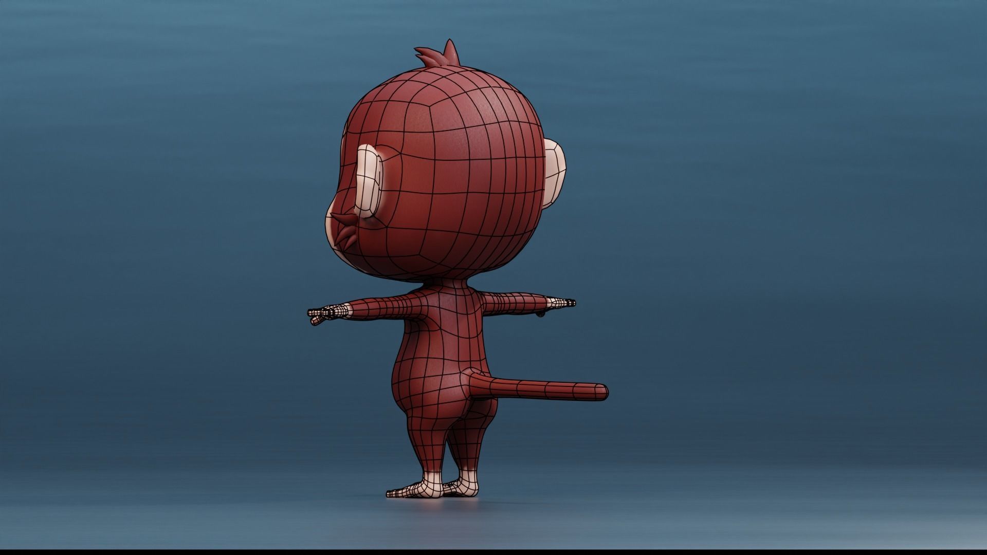 Cute Cartoon Monkey Rigged Low-poly 3D model_12