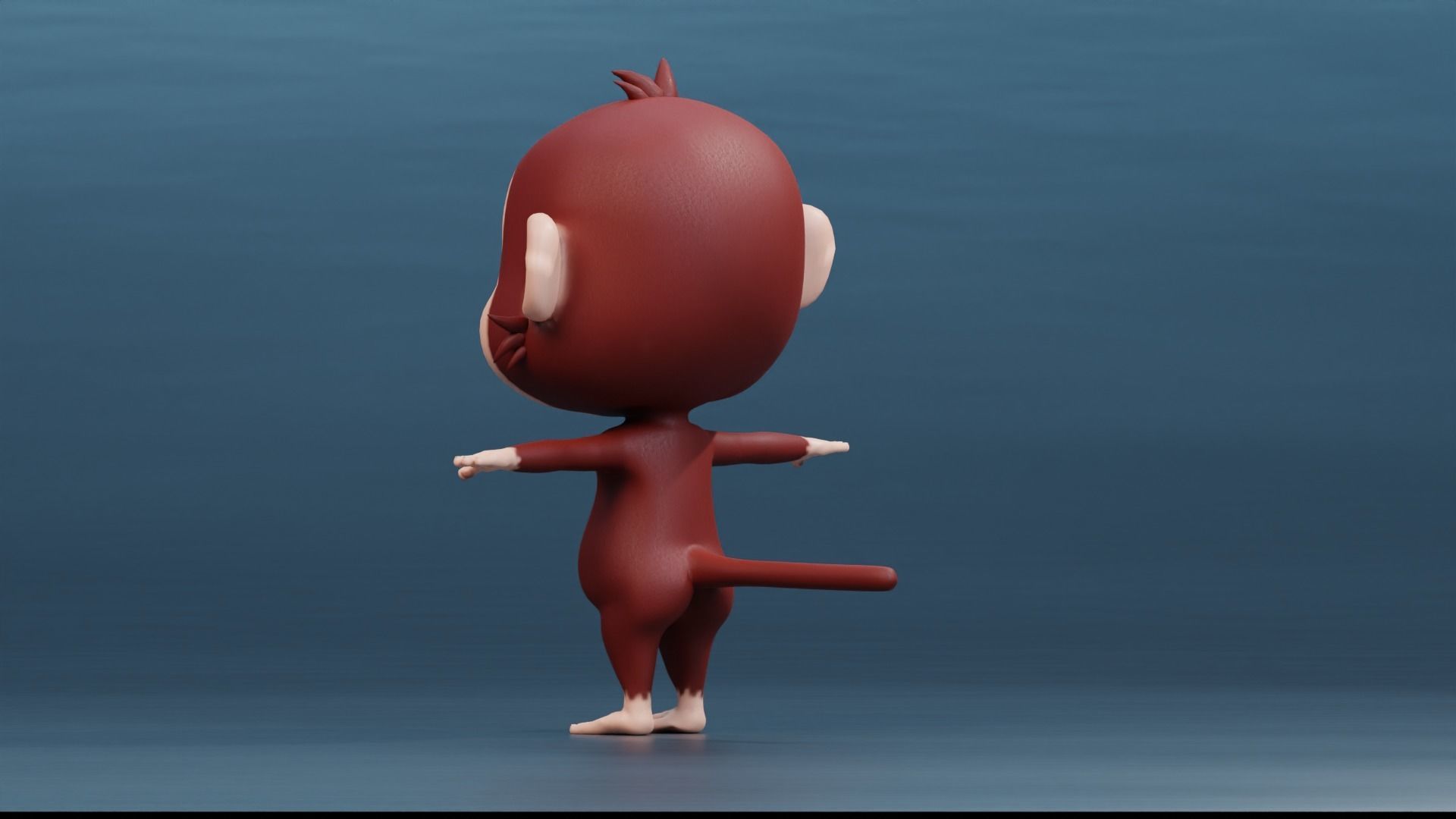 Cute Cartoon Monkey Rigged Low-poly 3D model_11