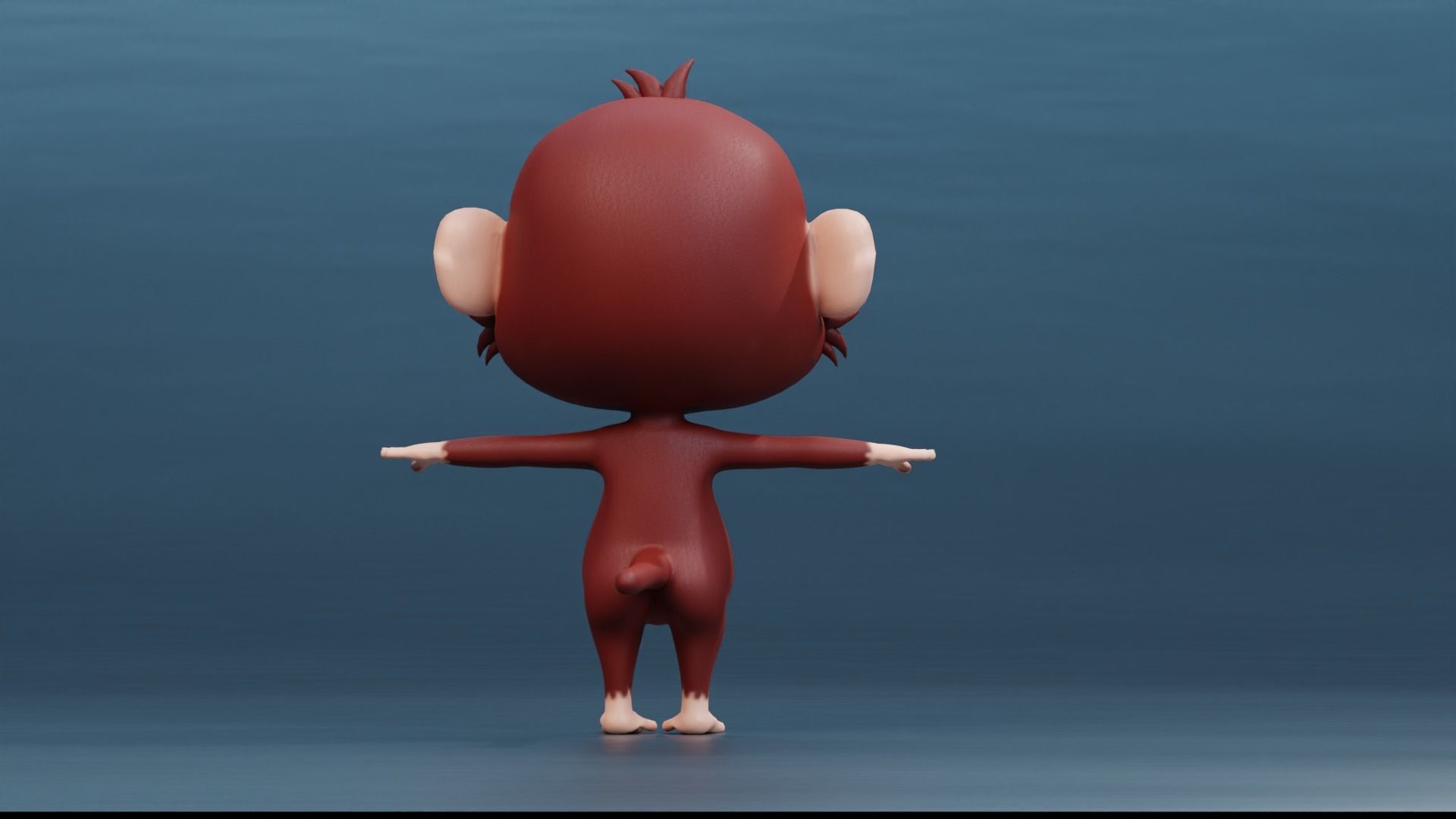 Cute Cartoon Monkey Rigged Low-poly 3D model_13