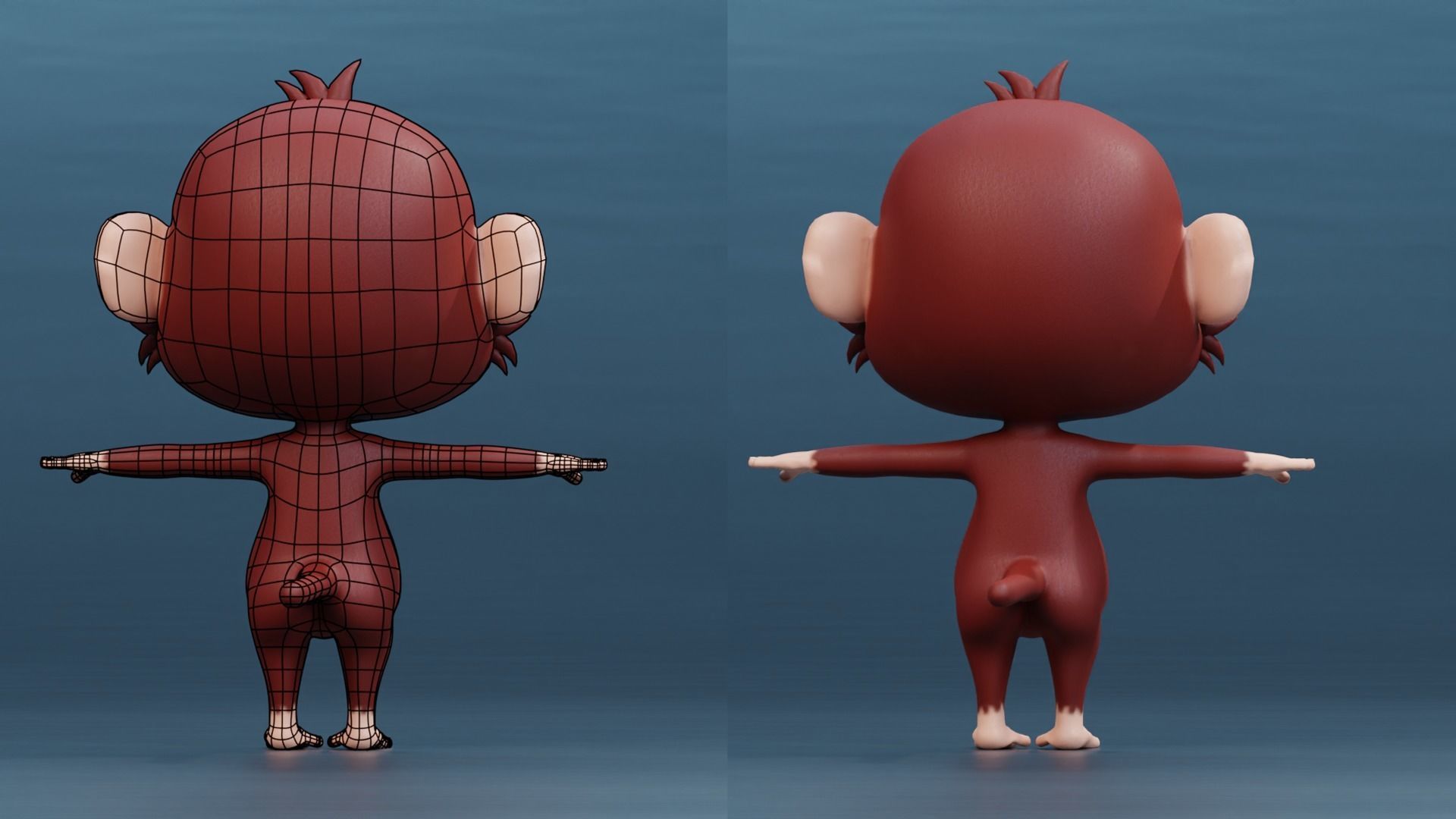 Cute Cartoon Monkey Rigged Low-poly 3D model_19