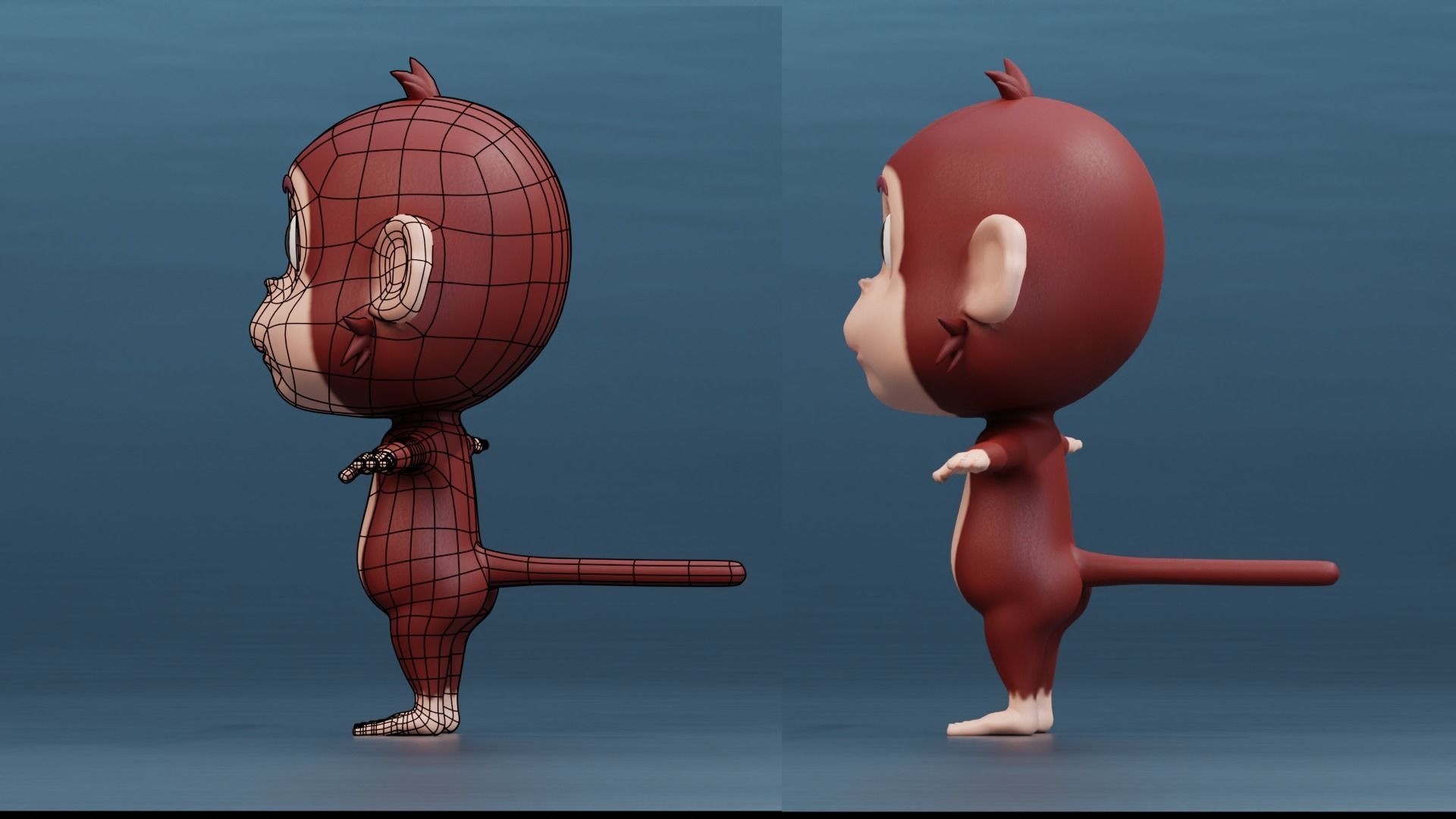 Cute Cartoon Monkey Rigged Low-poly 3D model_18