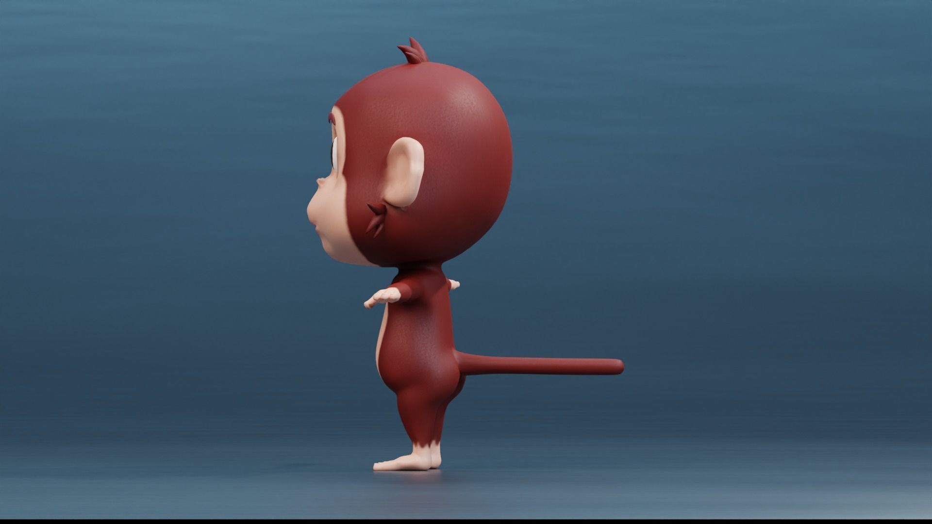 Cute Cartoon Monkey Rigged Low-poly 3D model_9