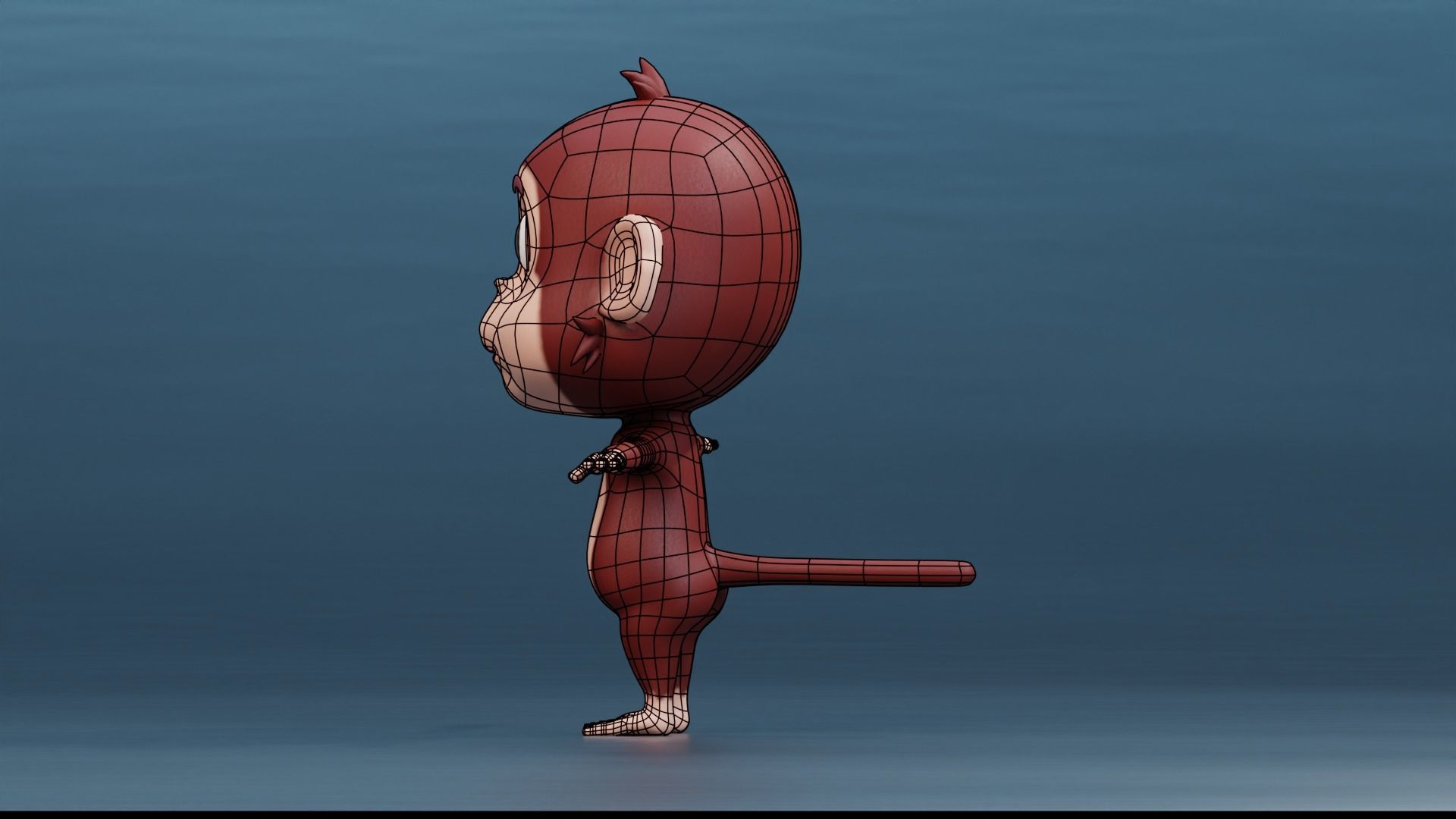 Cute Cartoon Monkey Rigged Low-poly 3D model_10