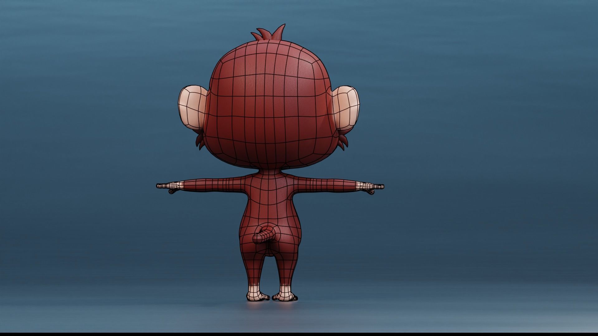 Cute Cartoon Monkey Rigged Low-poly 3D model_14