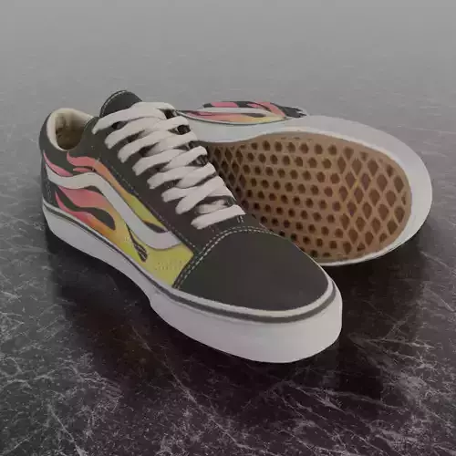 VANS 3D SHOES - FLAME  Low-poly 3D model