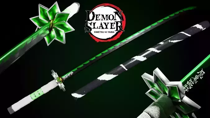 Demon Slayer Sanemi Shinazugawa Green Sword