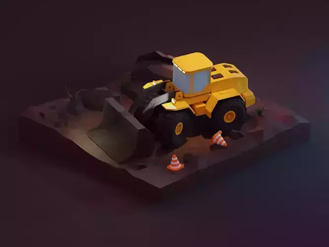 Isometric Vehicles Excavator 