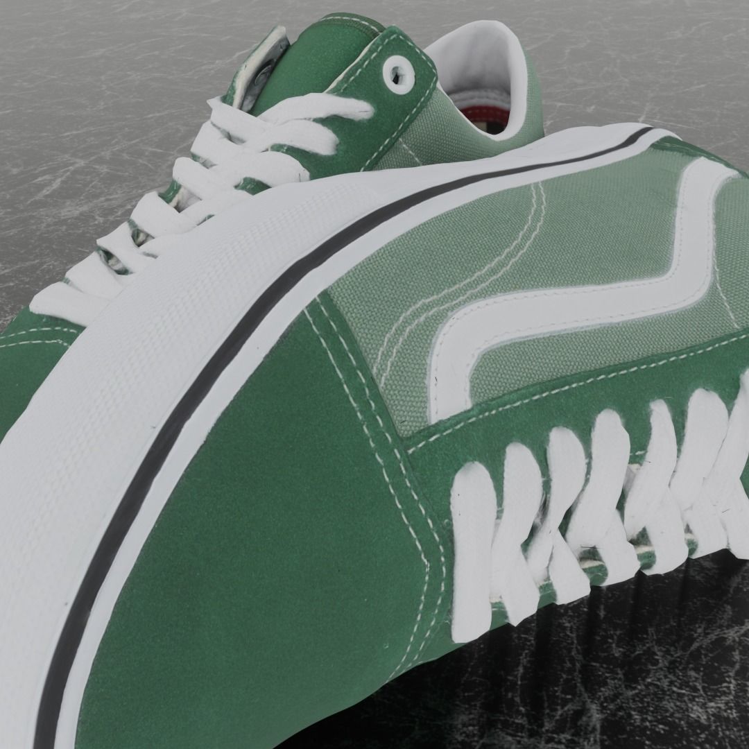 VANS 3D SHOES - GREEN Low-poly 3D model_8