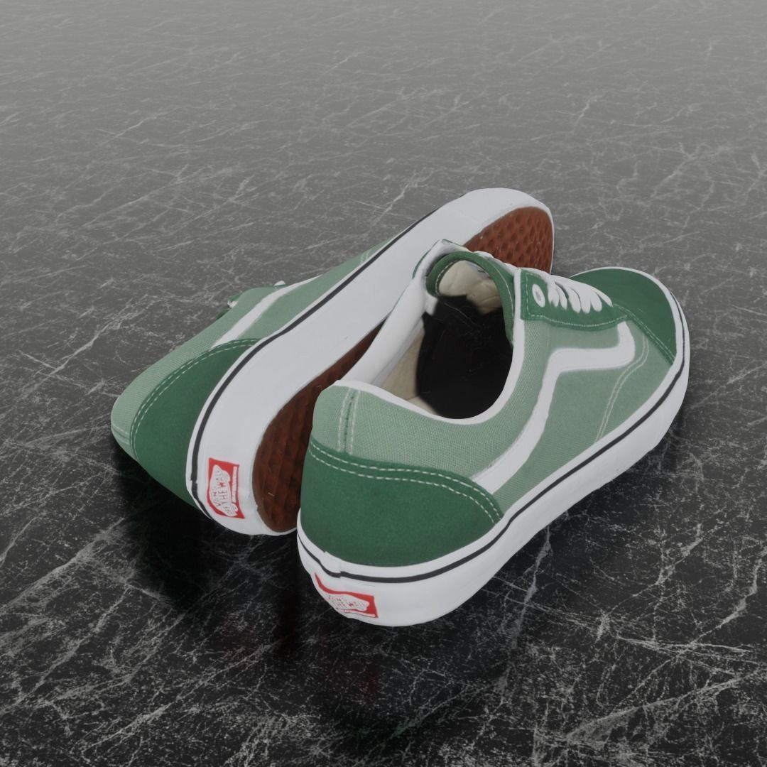 VANS 3D SHOES - GREEN Low-poly 3D model_5