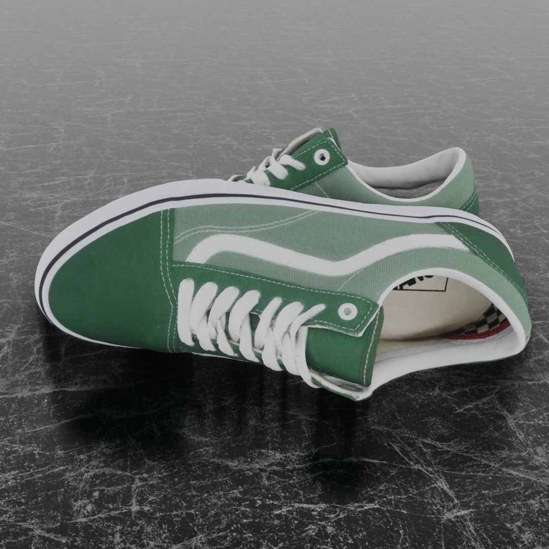 VANS 3D SHOES - GREEN Low-poly 3D model_7