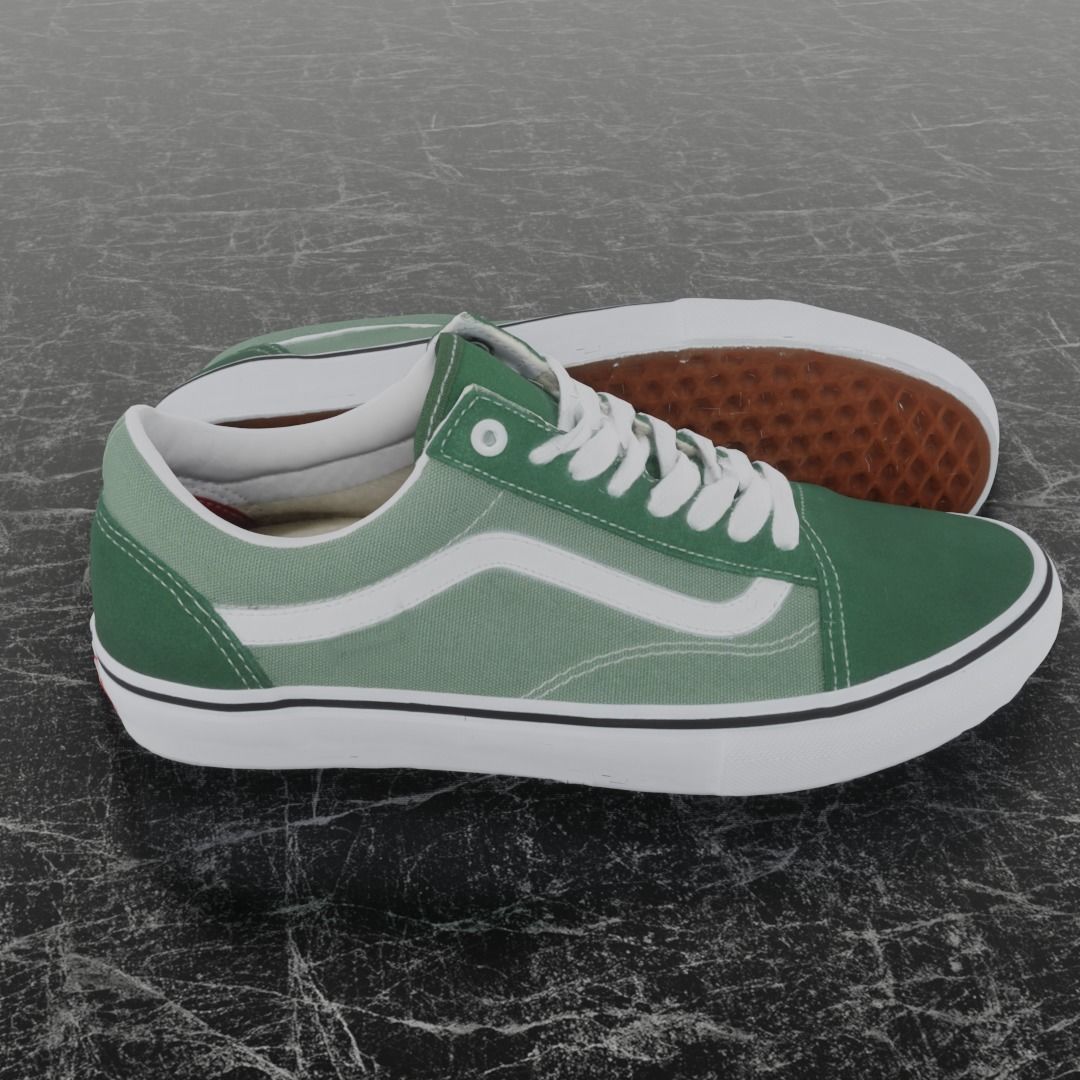 VANS 3D SHOES - GREEN Low-poly 3D model_4